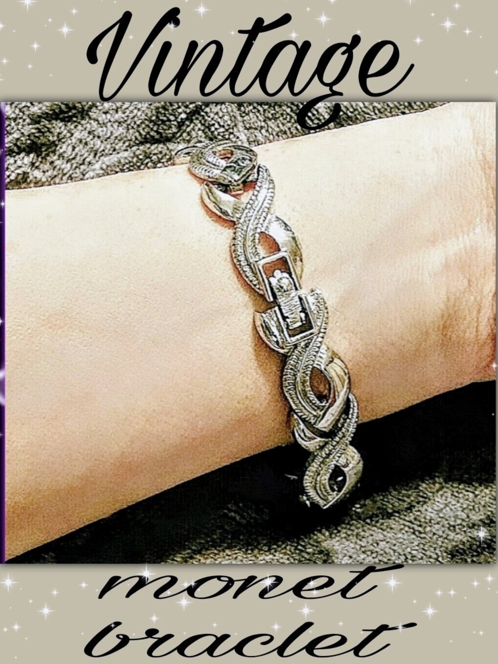Monet Silver-Tone Twisted Link Bracelet